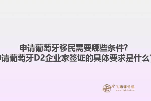 申请葡萄牙移民需要哪些条件？申请葡萄牙D2企业家签证的具体要求是什么？