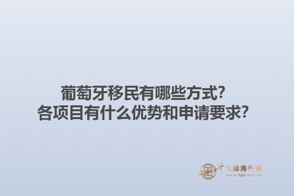 葡萄牙移民有哪些方式？各项目有什么优势和申请要求？
