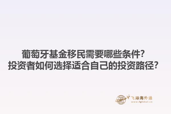 葡萄牙基金移民需要哪些条件？投资者如何选择适合自己的投资路径？
