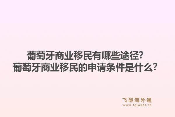 葡萄牙商业移民有哪些途径？葡萄牙商业移民的申请条件是什么？1.jpg