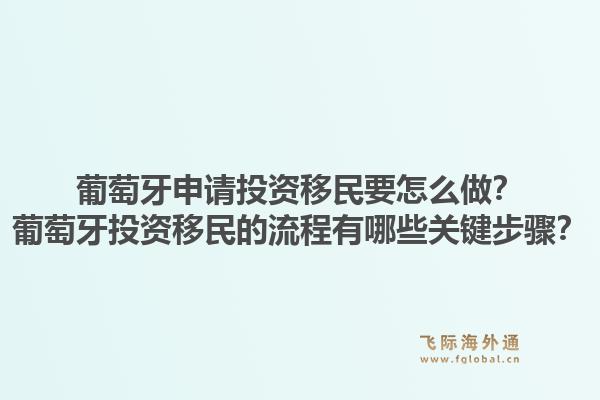 葡萄牙申请投资移民要怎么做？葡萄牙投资移民的流程有哪些关键步骤？1.jpg