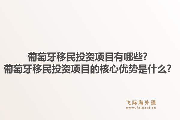 葡萄牙移民投资项目有哪些？葡萄牙移民投资项目的核心优势是什么？1.jpg