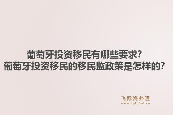 葡萄牙投资移民有哪些要求?葡萄牙投资移民的移民监政策是怎样的?1.jpg
