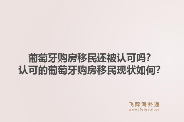 葡萄牙购房移民还被认可吗?认可的葡萄牙购房移民现状如何?1.jpg