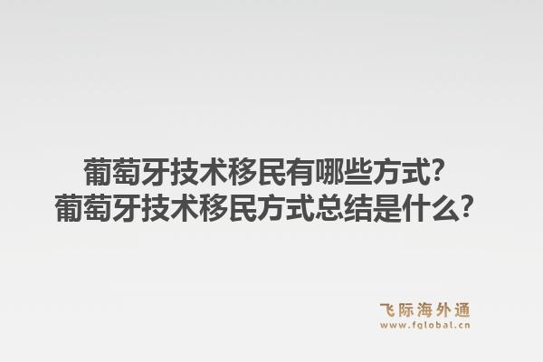 葡萄牙技术移民有哪些方式?葡萄牙技术移民方式总结是什么?1.jpg