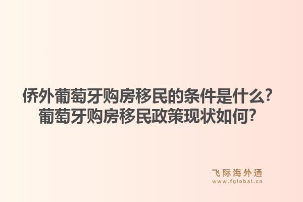 侨外葡萄牙购房移民的条件是什么?葡萄牙购房移民政策现状如何?1.jpg