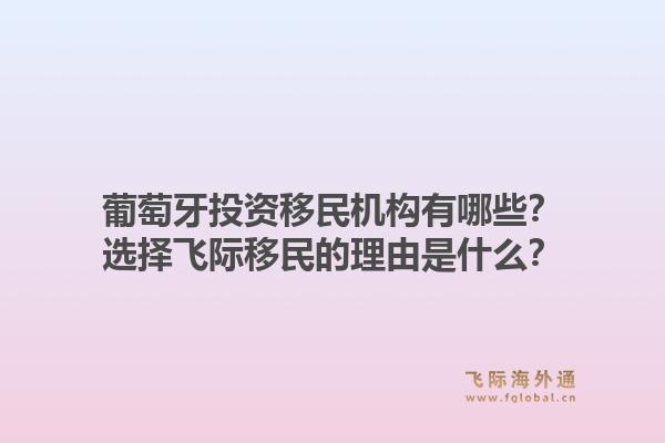葡萄牙投资移民机构有哪些?选择飞际移民的理由是什么?1.jpg