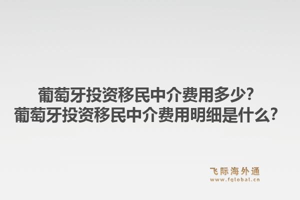 葡萄牙投资移民中介费用多少?葡萄牙投资移民中介费用明细是什么?1.jpg