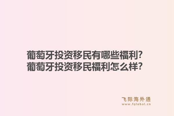 葡萄牙投资移民有哪些福利?葡萄牙投资移民福利怎么样?1.jpg