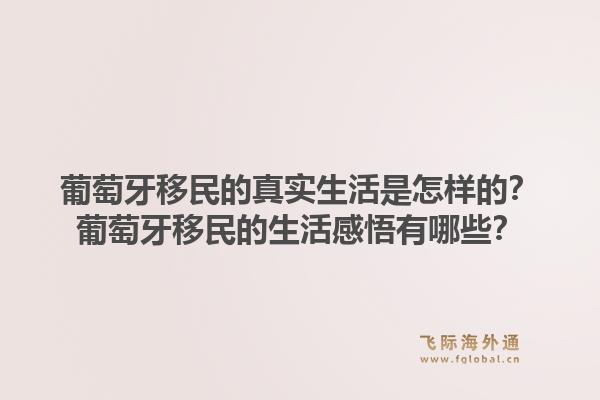 葡萄牙移民的真实生活是怎样的?葡萄牙移民的生活感悟有哪些?1.jpg