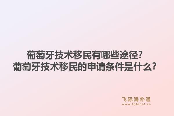 葡萄牙技术移民有哪些途径?葡萄牙技术移民的申请条件是什么?1.jpg