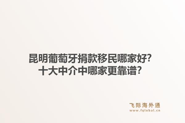 昆明葡萄牙捐款移民哪家好？十大中介中哪家更靠谱？
