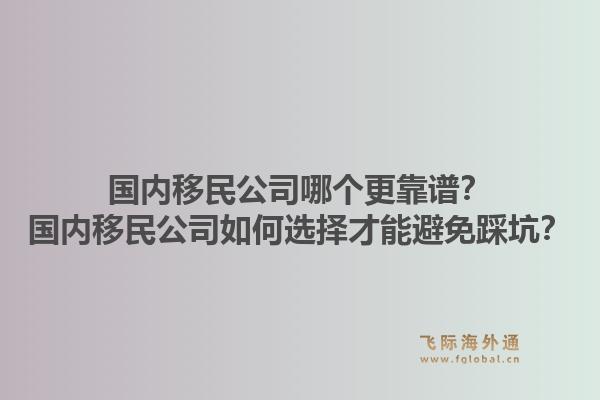 国内移民公司哪个更靠谱？国内移民公司如何选择才能避免踩坑？