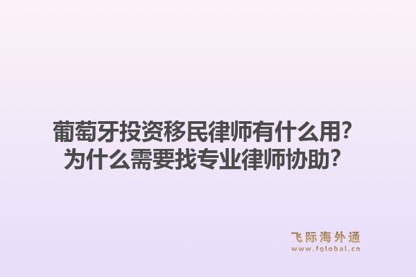 葡萄牙投资移民律师有什么用？为什么需要找专业律师协助？1.jpg