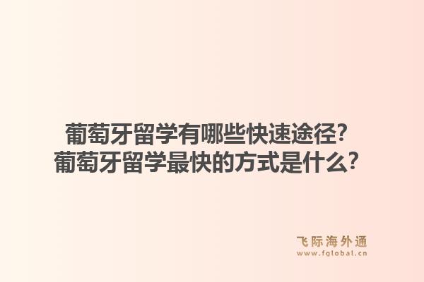 葡萄牙留学有哪些快速途径?葡萄牙留学最快的方式是什么?1.jpg