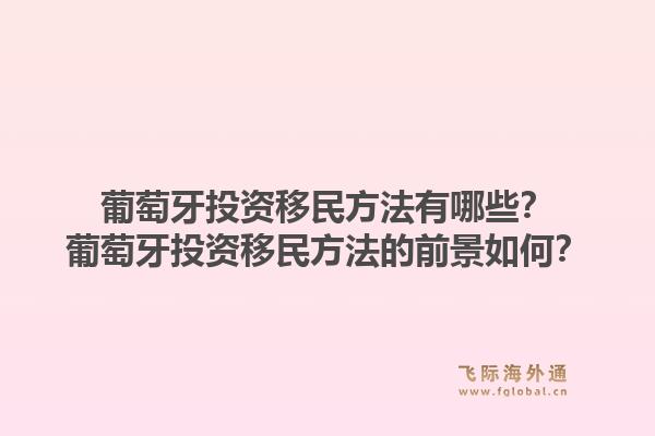 葡萄牙投资移民方法有哪些?葡萄牙投资移民方法的前景如何?1.jpg