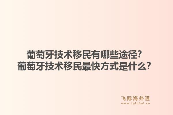 葡萄牙技术移民有哪些途径?葡萄牙技术移民最快方式是什么?1.jpg