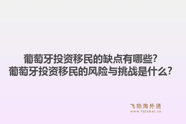 葡萄牙投资移民的缺点有哪些?葡萄牙投资移民的风险与挑战是什么?1.jpg