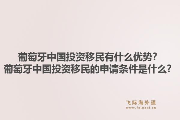 葡萄牙中国投资移民有什么优势?葡萄牙中国投资移民的申请条件是什么?1.jpg