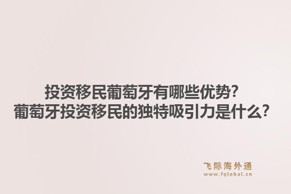 投资移民葡萄牙有哪些优势?葡萄牙投资移民的独特吸引力是什么?1.jpg