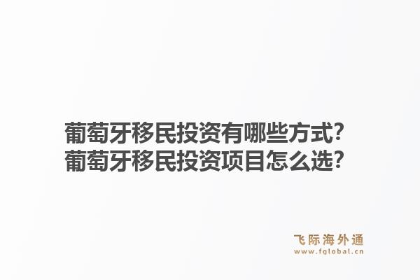 葡萄牙移民投资有哪些方式?葡萄牙移民投资项目怎么选?1.jpg