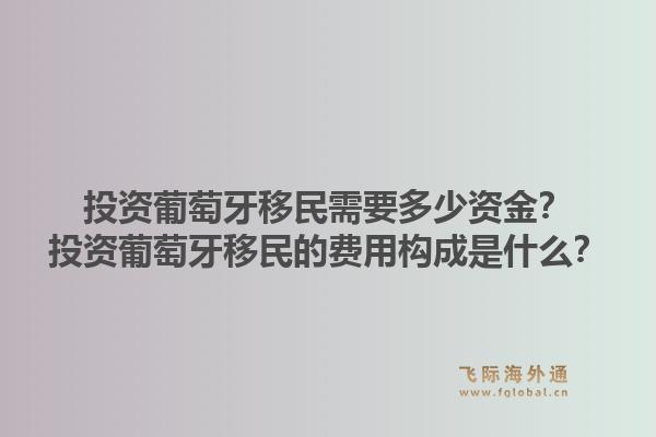 投资葡萄牙移民需要多少资金？投资葡萄牙移民的费用构成是什么？1.jpg