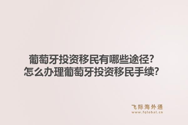 葡萄牙投资移民有哪些途径？怎么办理葡萄牙投资移民手续？1.jpg