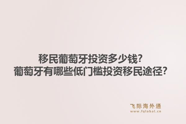 移民葡萄牙投资多少钱?葡萄牙有哪些低门槛投资移民途径?1.jpg