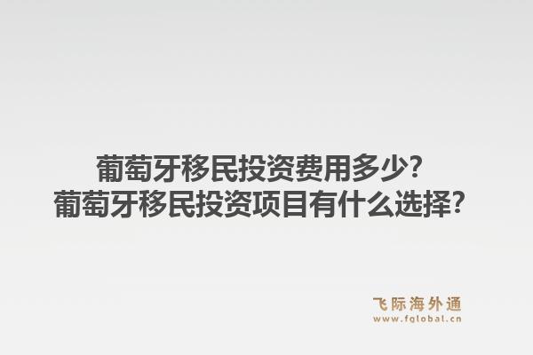 葡萄牙移民投资费用多少?葡萄牙移民投资项目有什么选择?1.jpg