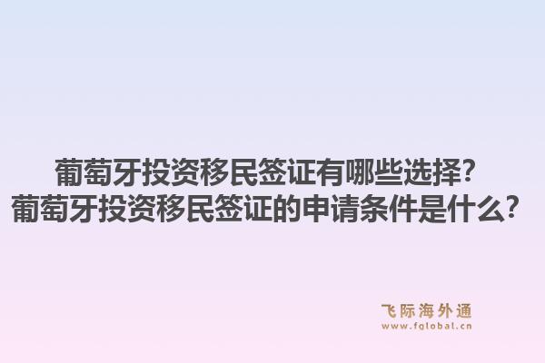 葡萄牙投资移民签证有哪些选择?葡萄牙投资移民签证的申请条件是什么?1.jpg