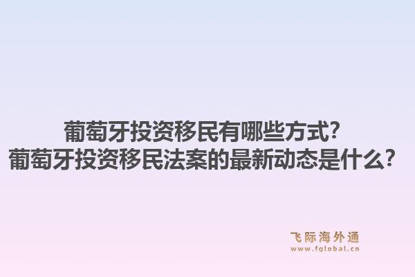葡萄牙投资移民有哪些方式?葡萄牙投资移民法案的最新动态是什么?1.jpg