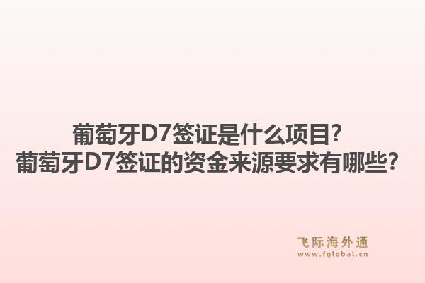 葡萄牙D7签证是什么项目?葡萄牙D7签证的资金来源要求有哪些?1.jpg