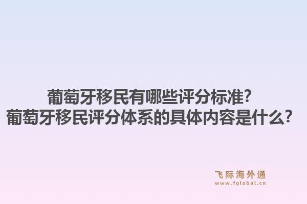 葡萄牙移民有哪些评分标准?葡萄牙移民评分体系的具体内容是什么?1.jpg