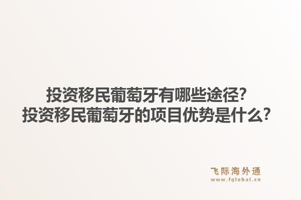 投资移民葡萄牙有哪些途径?投资移民葡萄牙的项目优势是什么?1.jpg