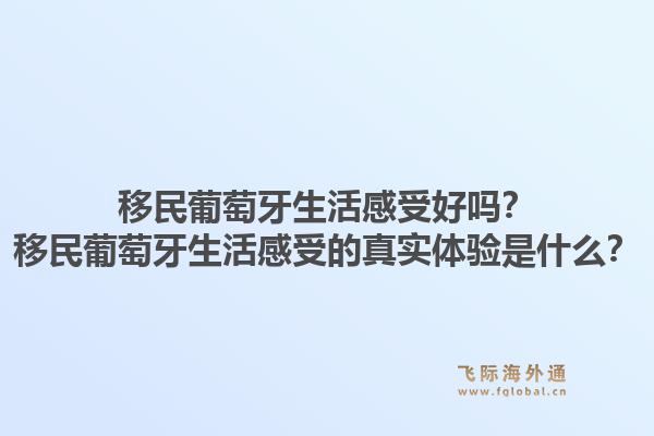 移民葡萄牙生活感受好吗?移民葡萄牙生活感受的真实体验是什么?1.jpg