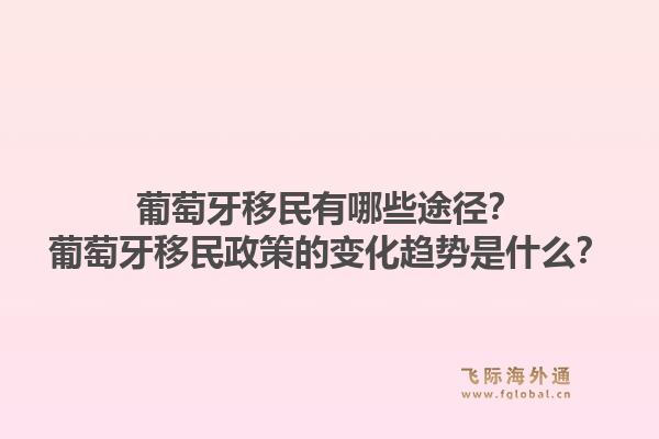 葡萄牙移民有哪些途径?葡萄牙移民政策的变化趋势是什么?1.jpg