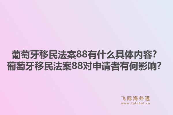 葡萄牙移民法案88有什么具体内容?葡萄牙移民法案88对申请者有何影响?1.jpg