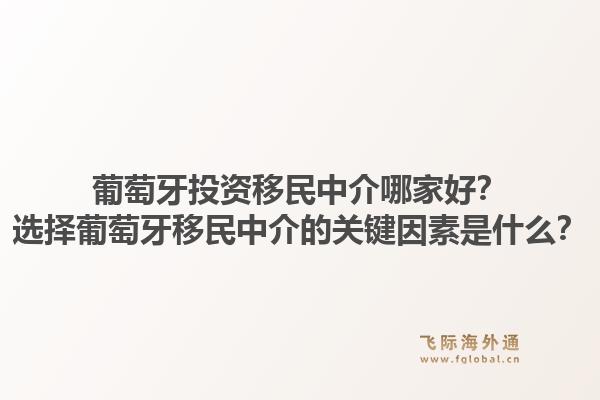 葡萄牙投资移民中介哪家好？选择葡萄牙移民中介的关键因素是什么？