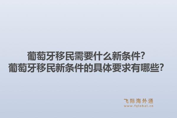 葡萄牙移民需要什么新条件？葡萄牙移民新条件的具体要求有哪些？