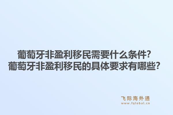 葡萄牙非盈利移民需要什么条件？葡萄牙非盈利移民的具体要求有哪些？