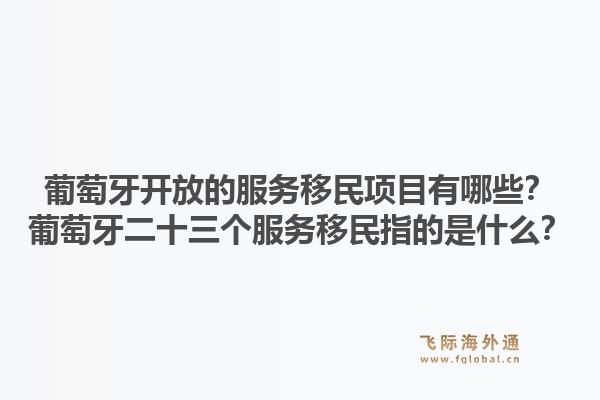 葡萄牙开放的服务移民项目有哪些？葡萄牙二十三个服务移民指的是什么？1.jpg