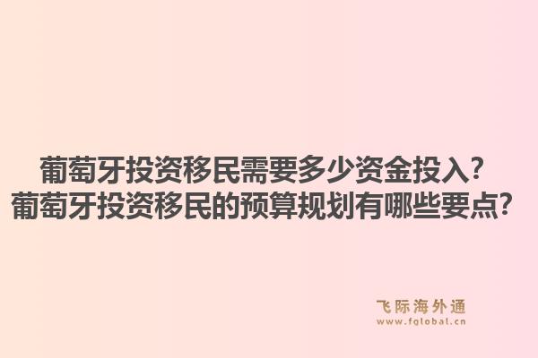 葡萄牙投资移民需要多少资金投入？葡萄牙投资移民的预算规划有哪些要点？