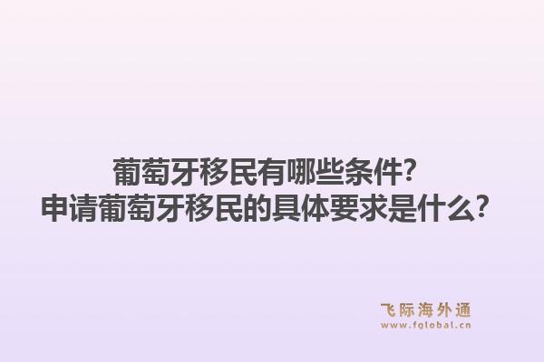 葡萄牙移民有哪些条件?申请葡萄牙移民的具体要求是什么?1.jpg