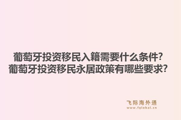 葡萄牙投资移民入籍需要什么条件?葡萄牙投资移民永居政策有哪些要求?1.jpg