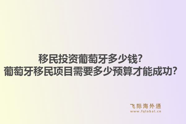 移民投资葡萄牙多少钱？葡萄牙移民项目需要多少预算才能成功？1.jpg