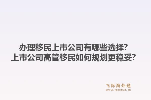 办理移民上市公司有哪些选择？上市公司高管移民如何规划更稳妥？