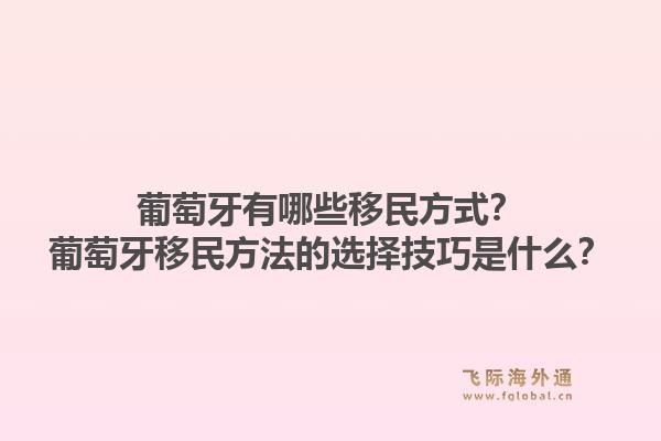 葡萄牙有哪些移民方式？葡萄牙移民方法的选择技巧是什么？1.jpg
