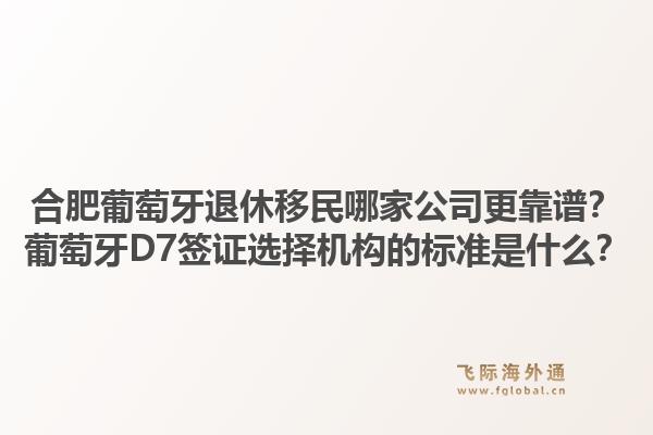合肥葡萄牙退休移民哪家公司更靠谱？葡萄牙D7签证选择机构的标准是什么？1.jpg