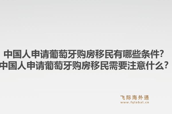 中国人申请葡萄牙购房移民有哪些条件？中国人申请葡萄牙购房移民需要注意什么？1.jpg