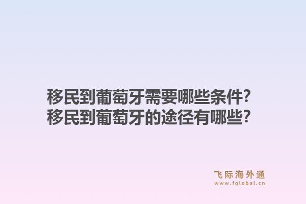 移民到葡萄牙需要哪些条件？移民到葡萄牙的途径有哪些？1.jpg